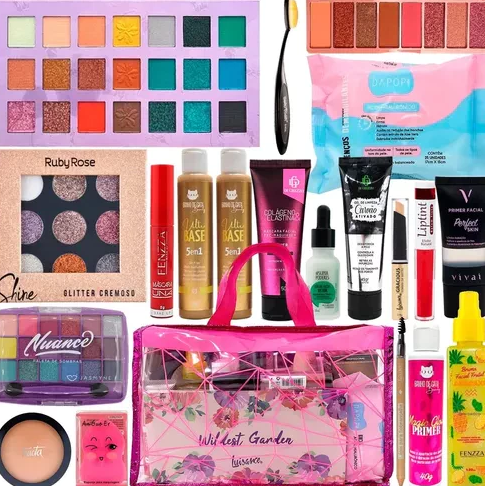 Kit Maquiagem Variado Completo Com Pincéis